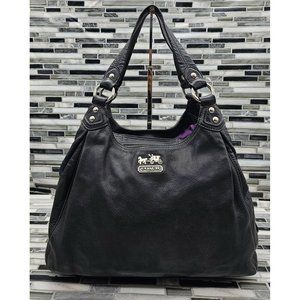 Coach Madison Maggie Black Leather Shoulder Bag